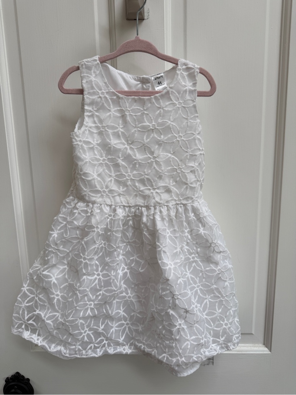 NWOT Carter's 4T White Eyelet Floral Sleeveless Formal Dress